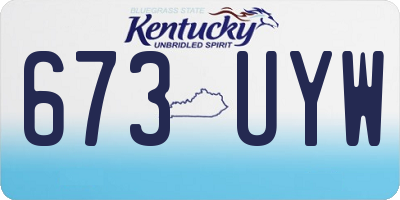 KY license plate 673UYW