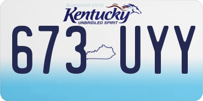 KY license plate 673UYY