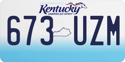 KY license plate 673UZM