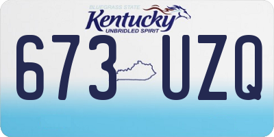 KY license plate 673UZQ