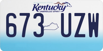 KY license plate 673UZW