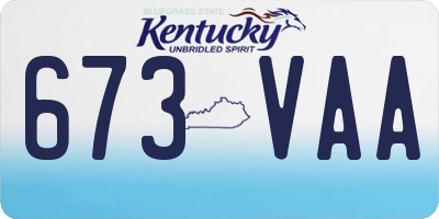 KY license plate 673VAA