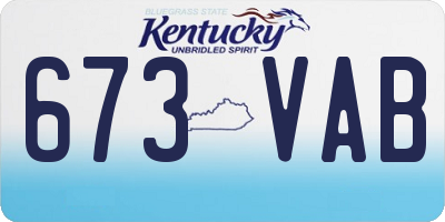 KY license plate 673VAB