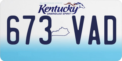 KY license plate 673VAD