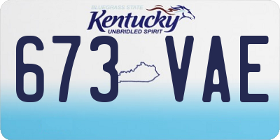 KY license plate 673VAE