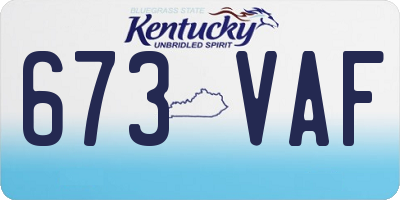 KY license plate 673VAF