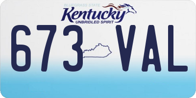 KY license plate 673VAL