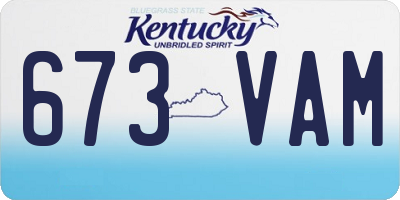 KY license plate 673VAM