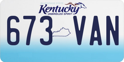 KY license plate 673VAN