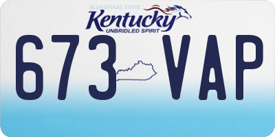 KY license plate 673VAP