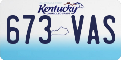 KY license plate 673VAS