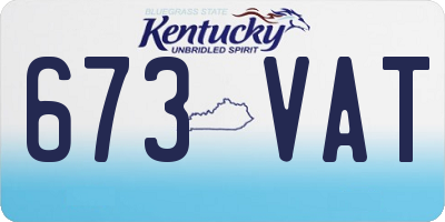 KY license plate 673VAT