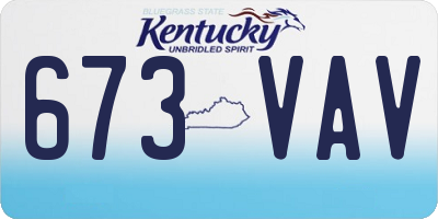 KY license plate 673VAV