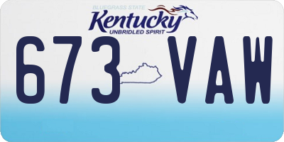 KY license plate 673VAW