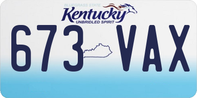 KY license plate 673VAX
