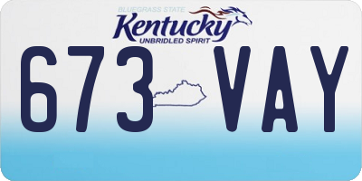 KY license plate 673VAY