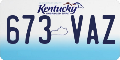 KY license plate 673VAZ