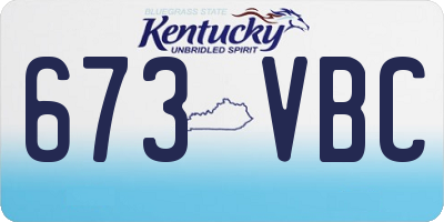 KY license plate 673VBC