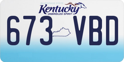 KY license plate 673VBD