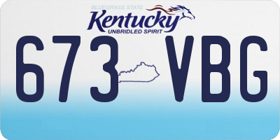 KY license plate 673VBG