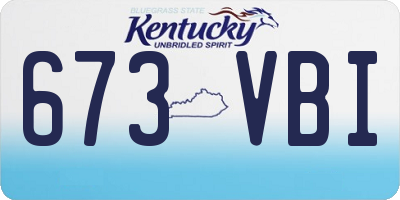 KY license plate 673VBI