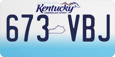KY license plate 673VBJ