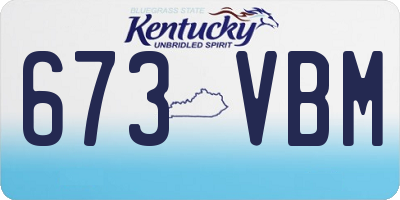 KY license plate 673VBM