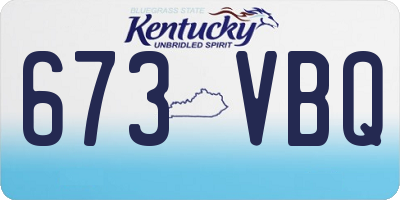 KY license plate 673VBQ