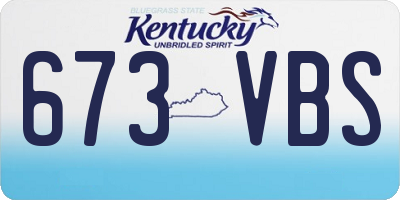 KY license plate 673VBS