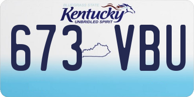 KY license plate 673VBU