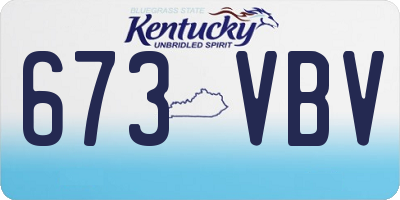 KY license plate 673VBV