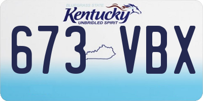 KY license plate 673VBX