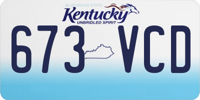 KY license plate 673VCD