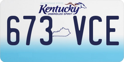 KY license plate 673VCE