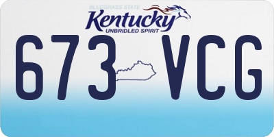 KY license plate 673VCG