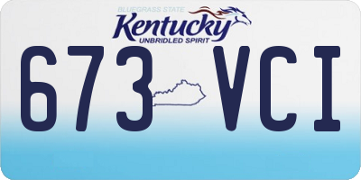 KY license plate 673VCI