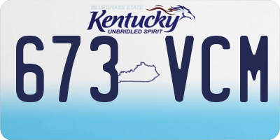 KY license plate 673VCM