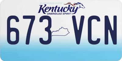 KY license plate 673VCN