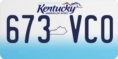 KY license plate 673VCO