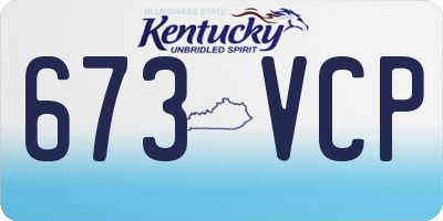 KY license plate 673VCP