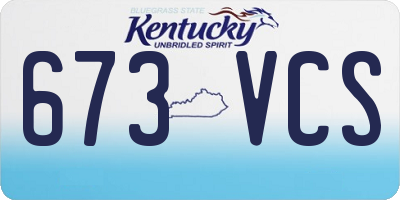 KY license plate 673VCS