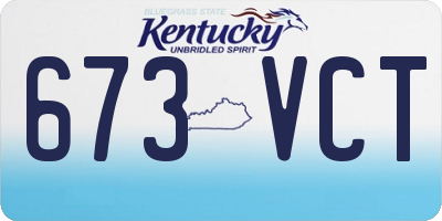 KY license plate 673VCT
