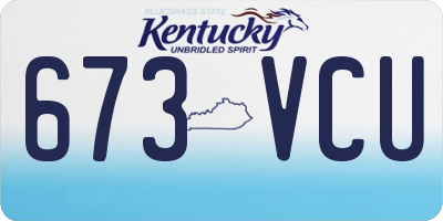 KY license plate 673VCU