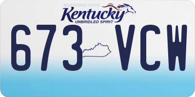 KY license plate 673VCW