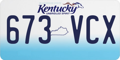 KY license plate 673VCX