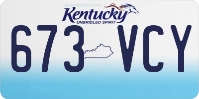 KY license plate 673VCY