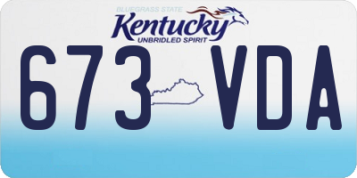 KY license plate 673VDA