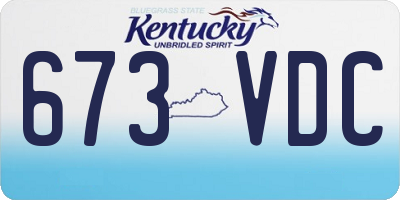 KY license plate 673VDC