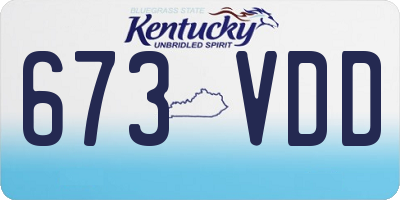 KY license plate 673VDD