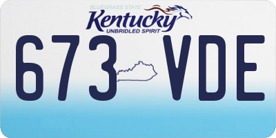 KY license plate 673VDE